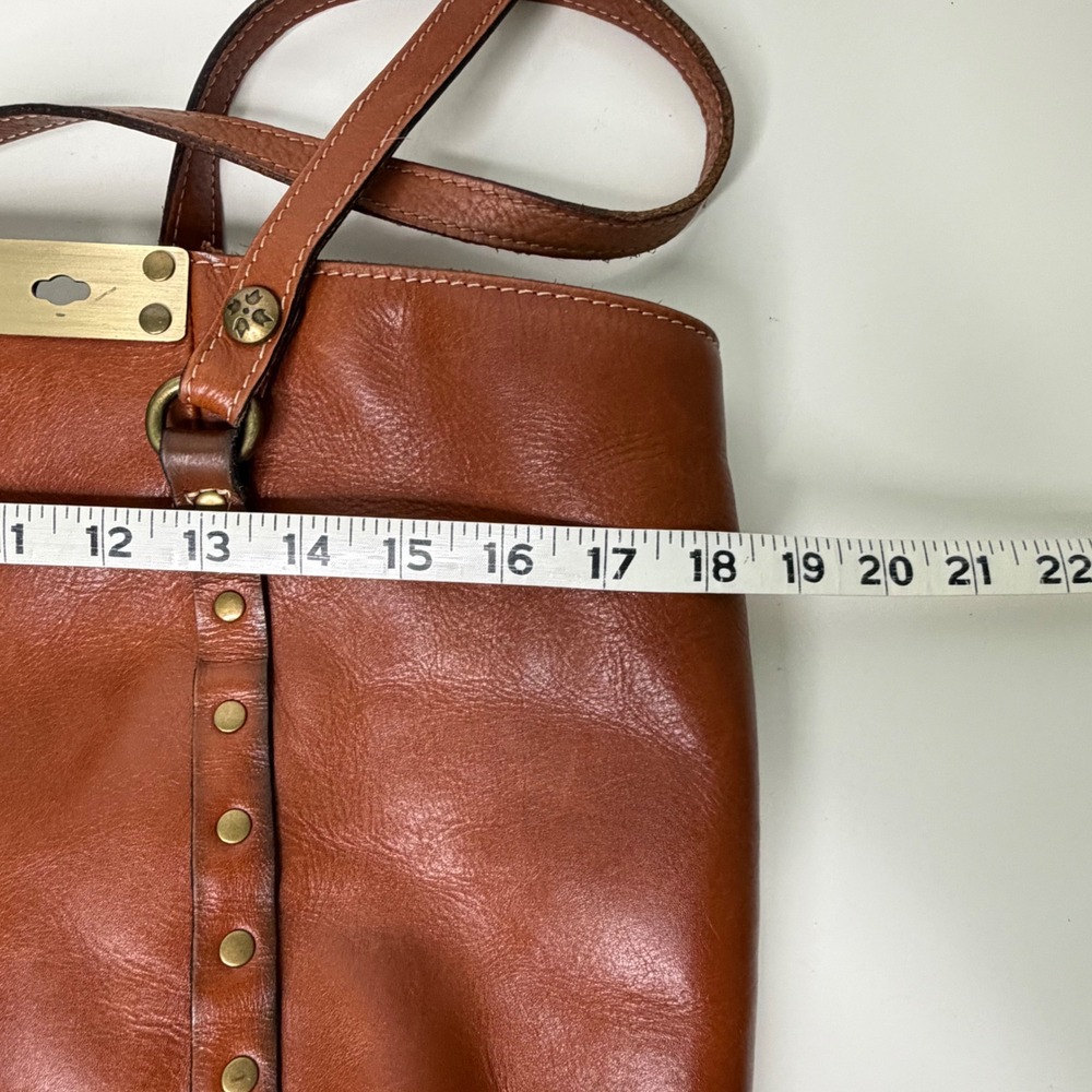 Patricia Nash Benvenuto Tote Bag Cognac Leather Studded Brass Heritage Academia - Picture 9 of 16
